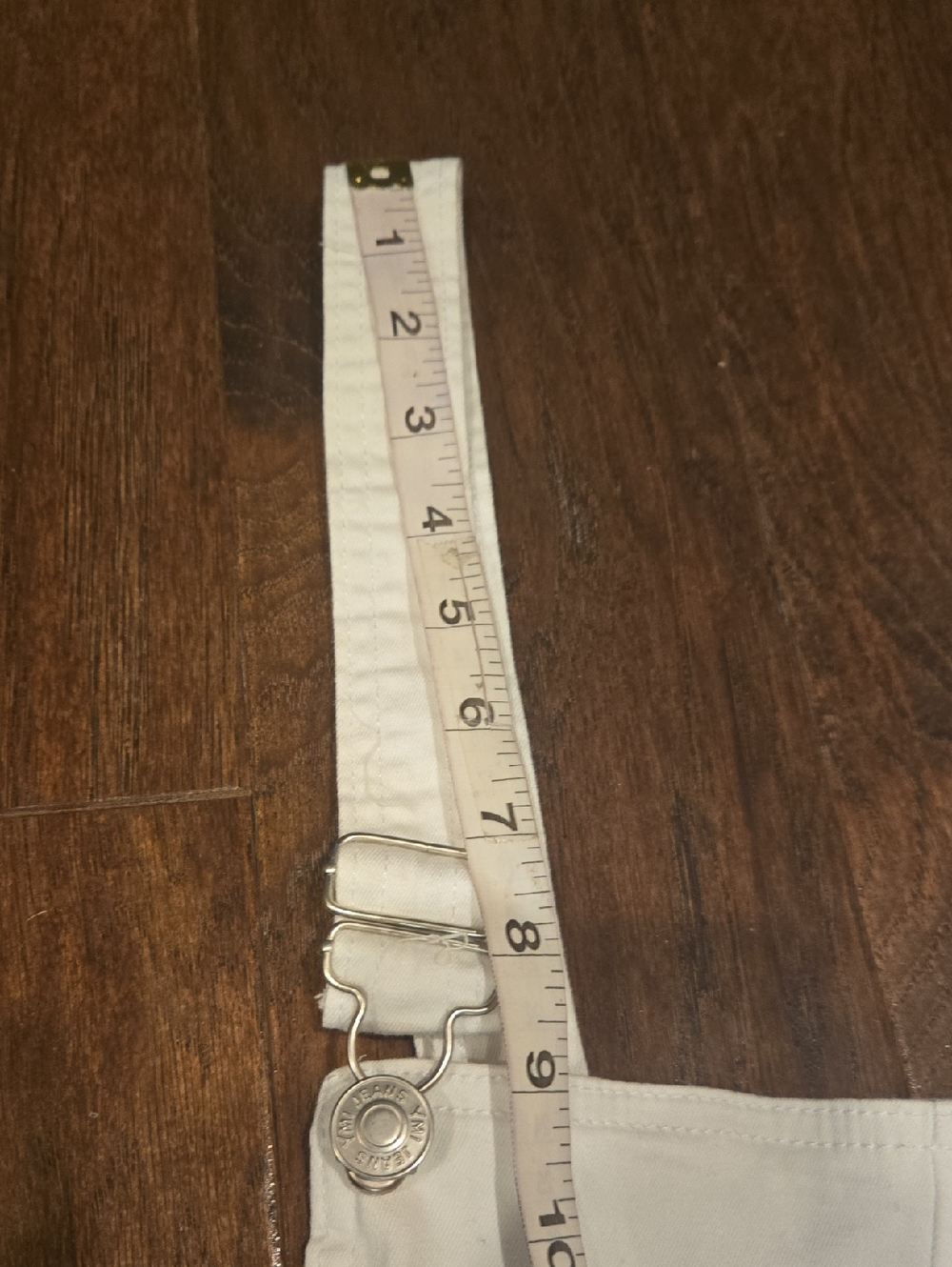 ⛱️YMI Jean's Curvt Fit White Distressed Shortalls Size 17 Jrs - Picture 9 of 12